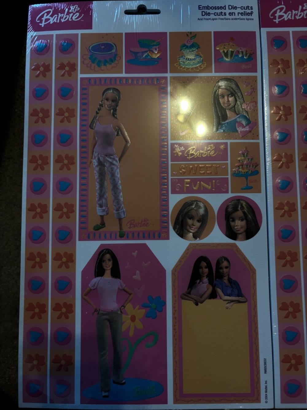 Barbie Embossed Die-Cut Card Stock-26 sheets and a variety of Stickers